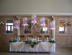 Свадебное оформление зала воздушными шарами